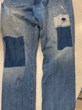 Women’s Blue Patchwork Denim Jeans